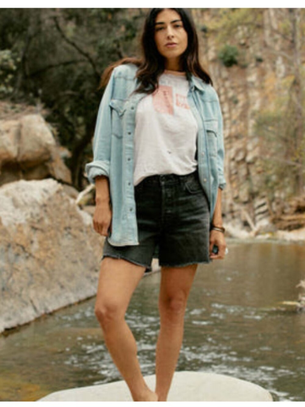 Imogene + Willie Black Denim Hazel Cut Off shorts